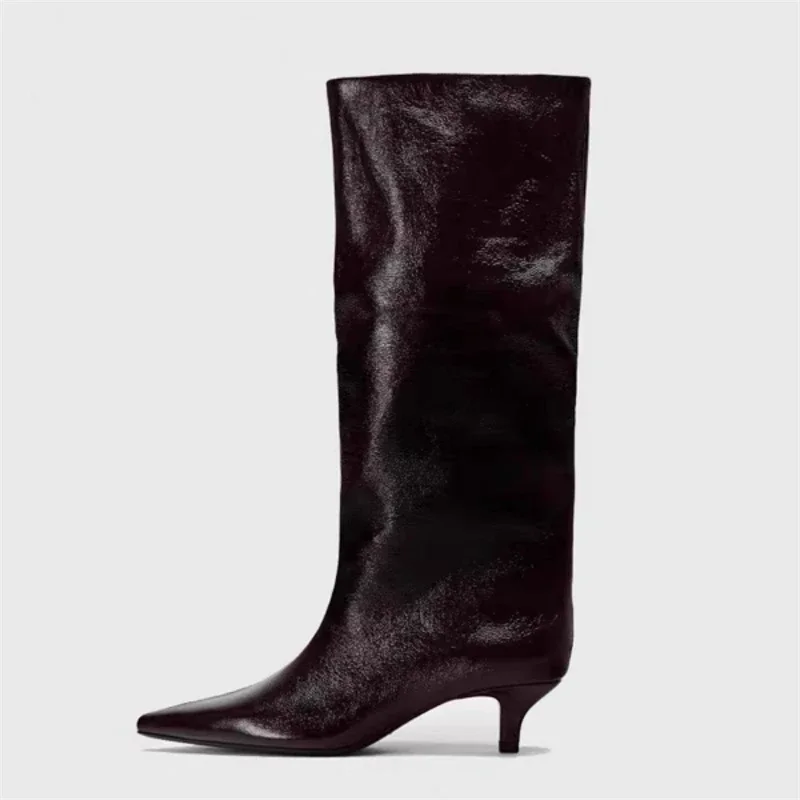 Eilyken Stylish Knee-High Boots with Pointed Toe - Sexy Autumn Winter Street-Style Low Heels