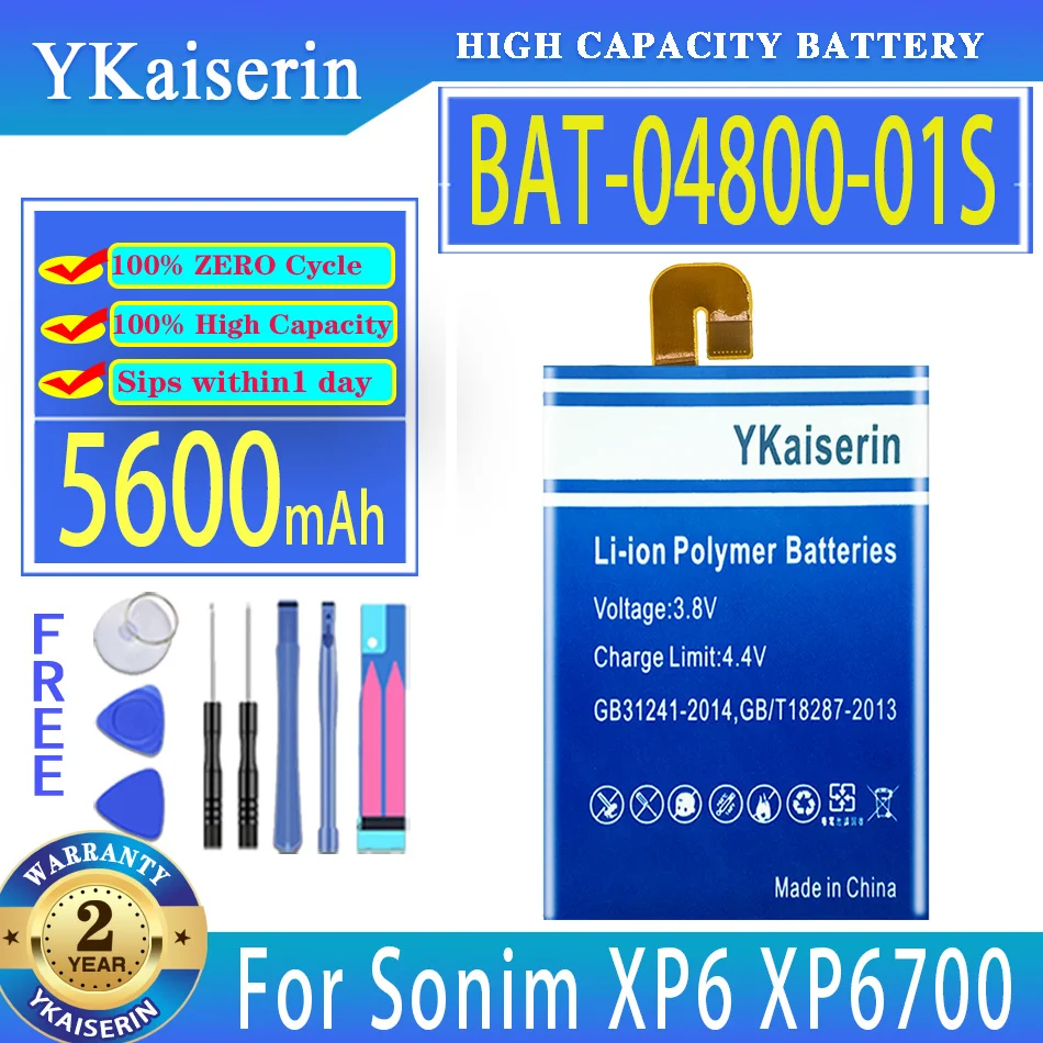 Ykaiserin 5600Mah Batteria Di Ricambio Bat-04800-01S Per Sonim Xp6 Xp6700 Xp7 Xp7700 Xp7S