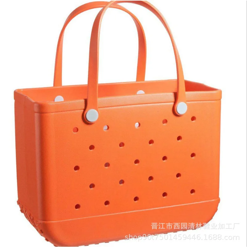 European and American fashionable women's EVA beach bag with holes, portable large capacity daily shopping storage trendy bag