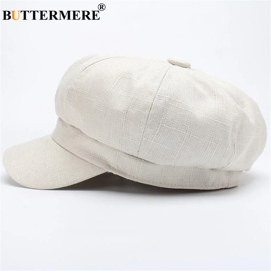 Linen Newsboy Cap Women French Painter Hat Ladies Spring Summer Beret Octagonal Cap Baker Boy Hat cotton newsboy cap berets hat