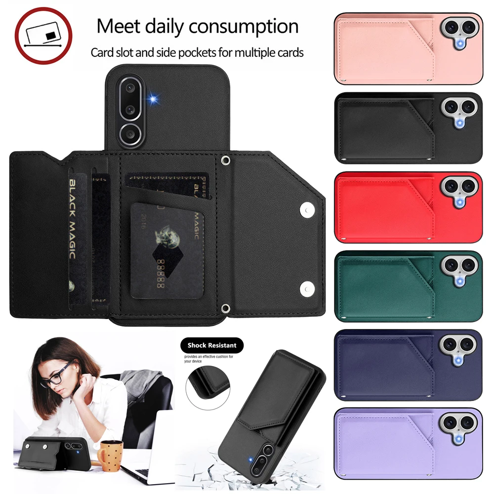 Card Holder Button-Flip Leather Wallet Phone Cover