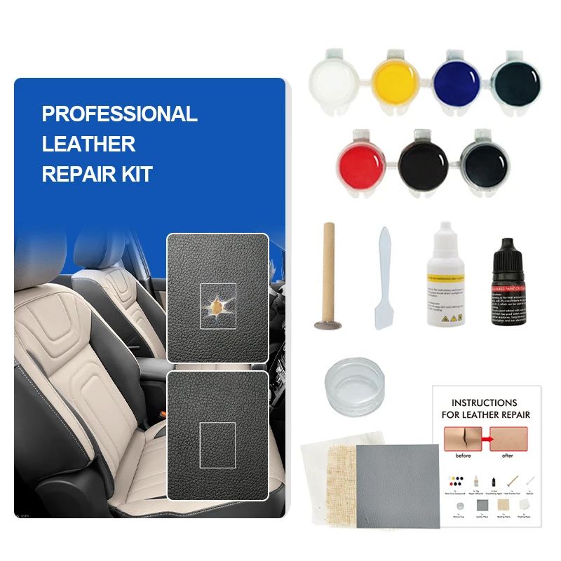 Leather Vinyl Repair Kit Refurbishing Fix Rips Burns Sofa Holes Car Boat  Seat US