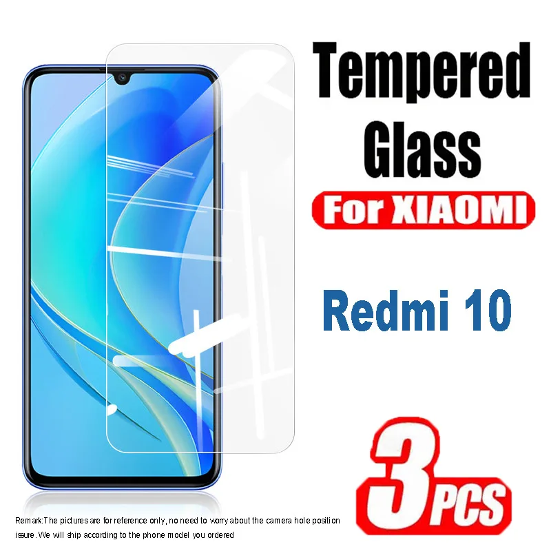 

3PCS Protective Tempered Glass for Xiaomi Redmi 10 Screen Protectors Glass Films