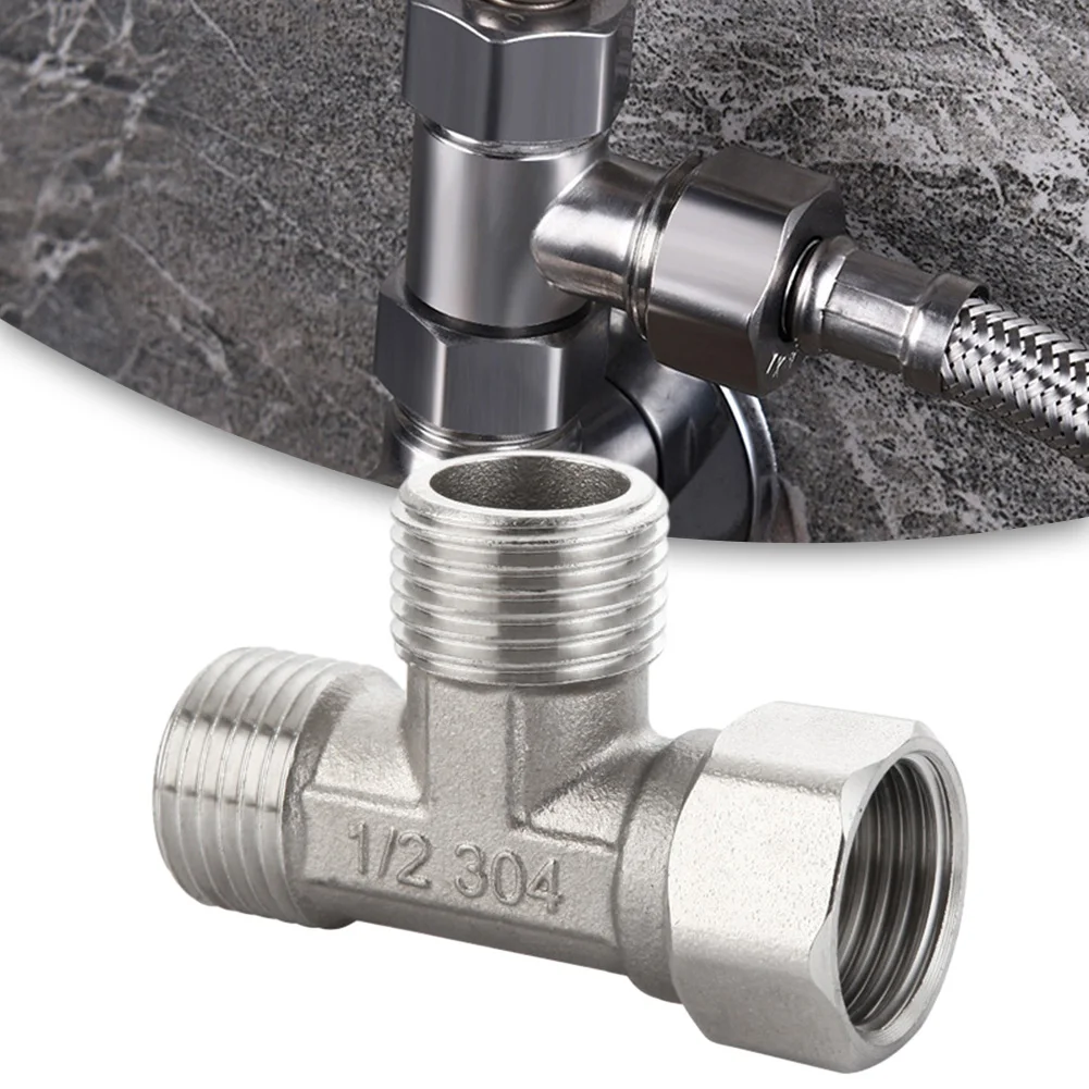 Toilet Diverter Valve Copper T Adapter G1/2" Three-way Water Pipe For Bath Bidet Sprayer Shower Fitting 4 Points, t adapter valve,shower head diverter valve,diverter valve,faucet valve
