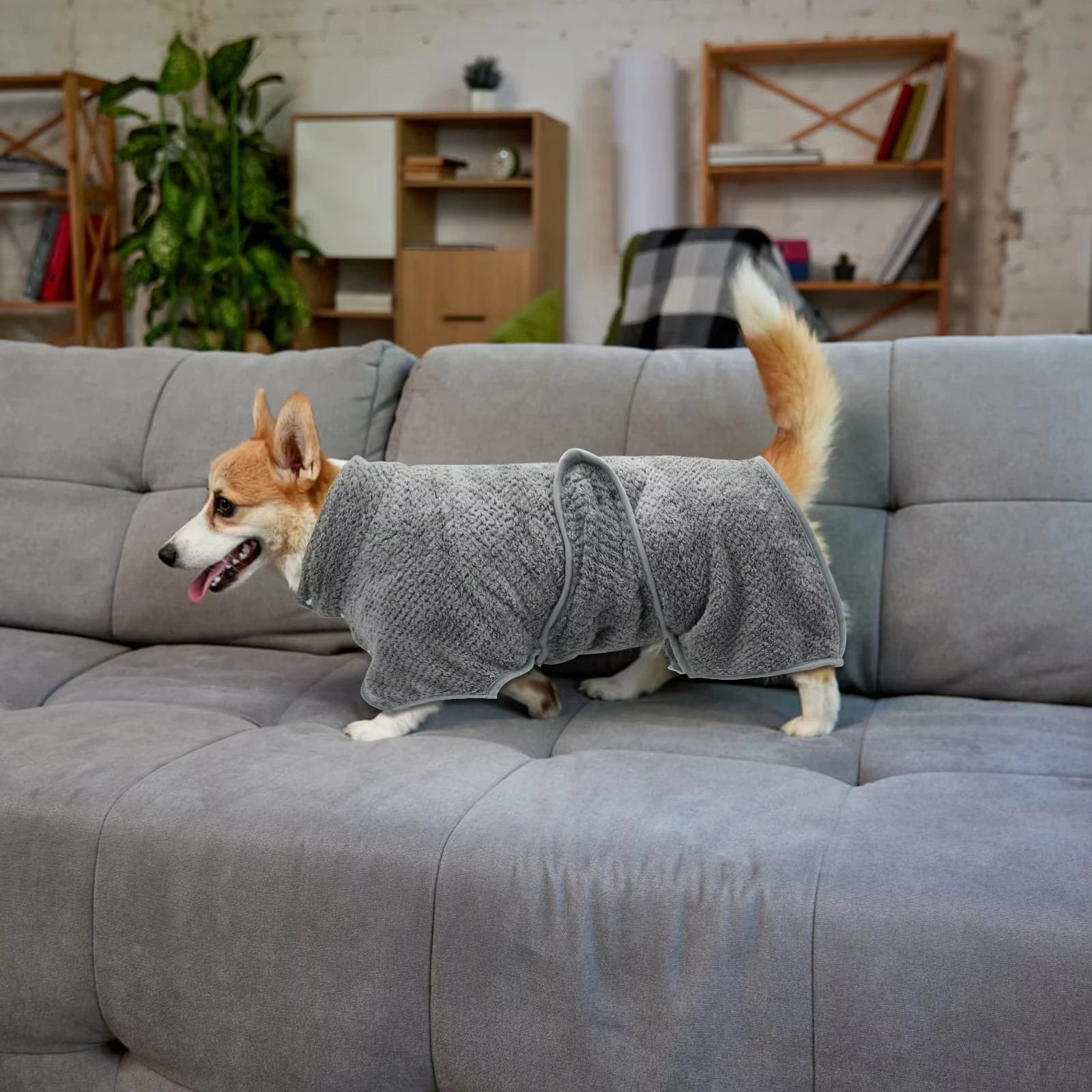 Dog Drying Coats Soft Pet Dog Bathrobe Towel for Small Medium Large Dogs Dressing Gown Adjustable Microfiber Hair pet bath towel