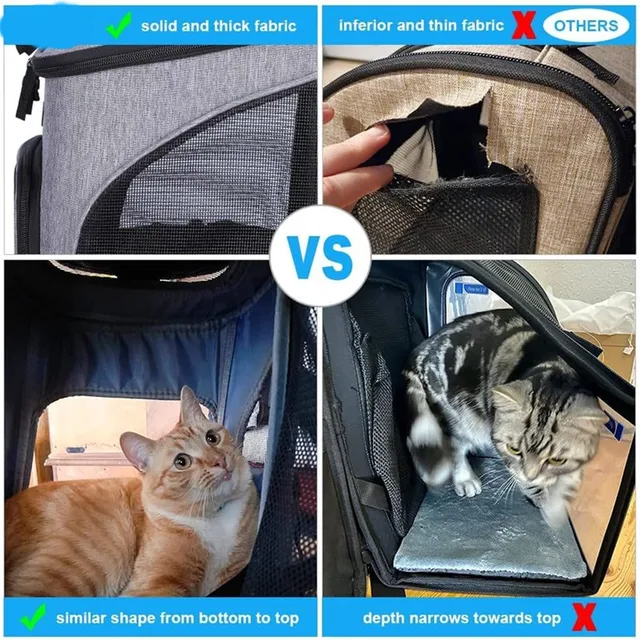 Pet supplies Scalable household outing, large capacity breathable dog bag, portable and foldable cat backpack 4