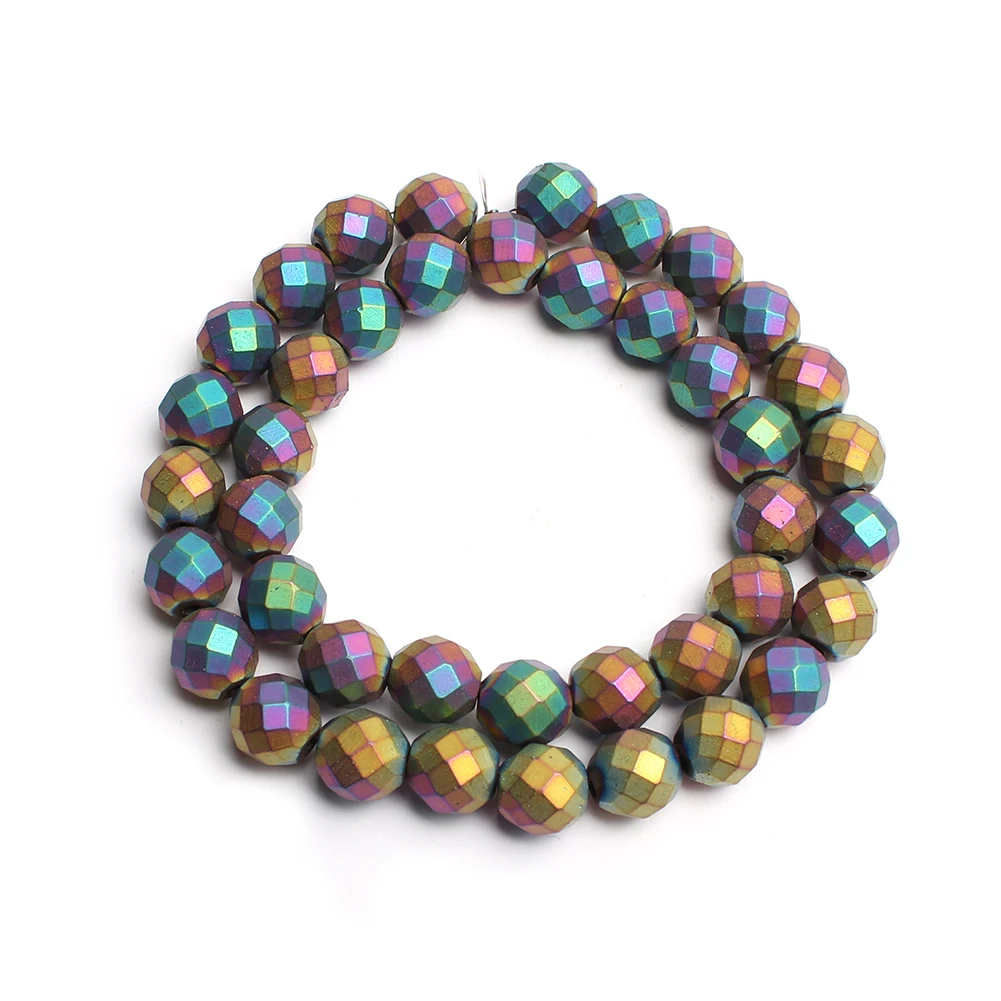 Elegant Silver-Gold Hematite Natural Stone Beads for DIY Jewelry and Accessories, 15'' Strand, 2-10mm