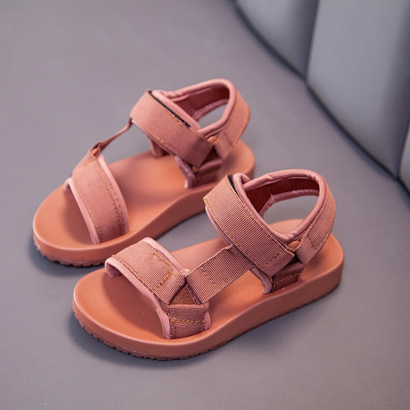 

Children's Casual Sandals Boys&girls Summer Versatile Solid Color Chic Beach Shoes Weaving Straps Wear-resistant Simple Open Toe