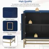 Accent Sideboard Cabinet  Retro Credenza Console Storage Cabinet Dining Buffet Table with 4 Doors & Adjustable 3