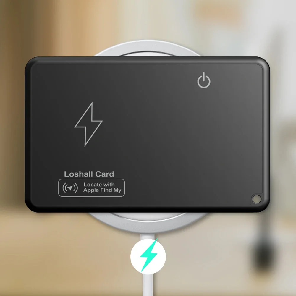 Wireless Charging Wallet Tracker Card Work with Apple Find My App Thin GPS Item Finder Bluetooth GPS Locator Smart Card Tracker