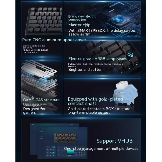 Atk vxe v75x drahtlose mechanische Tastatur Spiel-Gas-Struktur Hot 