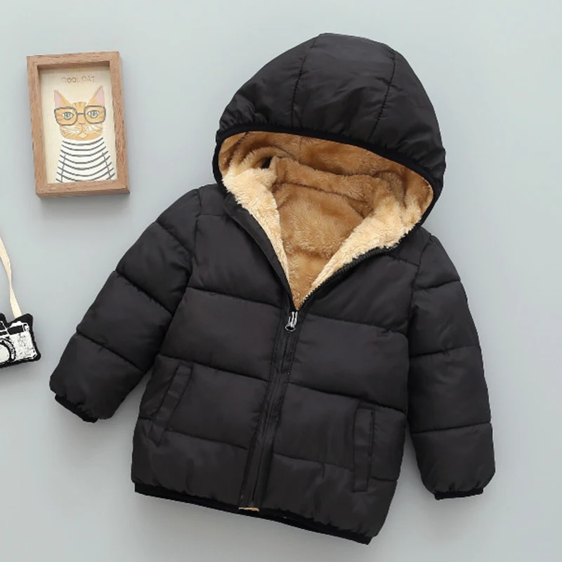 Winter Baby Kids Fleece Jacket For Children Cartoon Coats Autumn Boys Warm Hooded Down Jackets Girls Plush Warm Outerwear Down Jacket Children Jackets Girls Coat