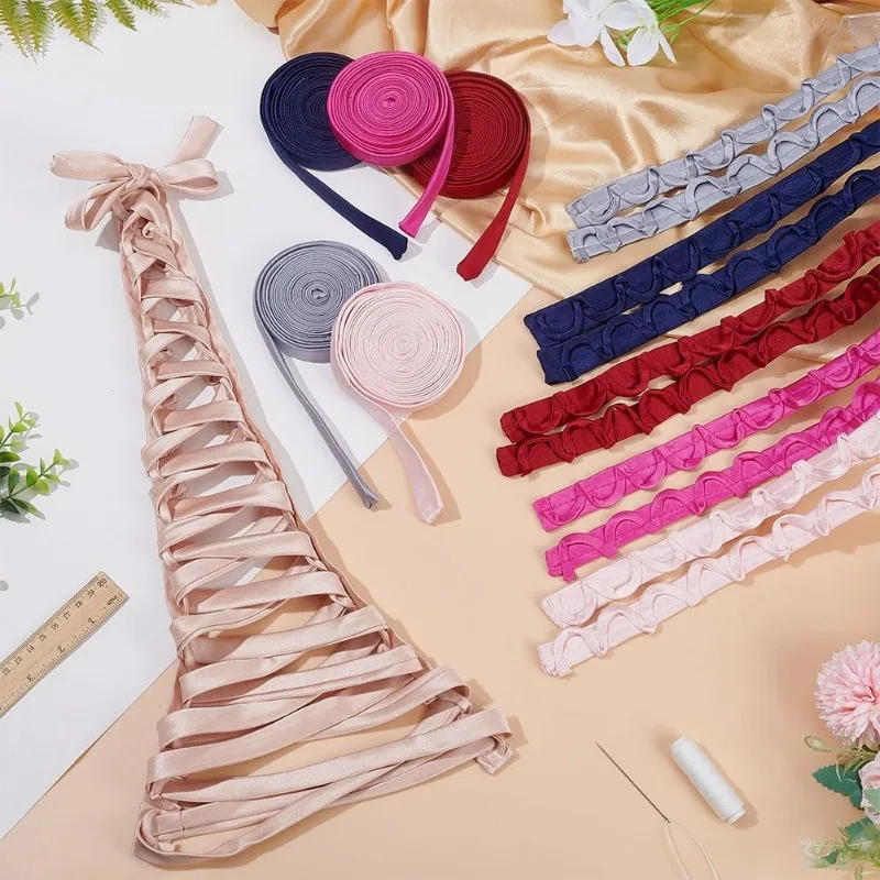 1 Set Wedding Dress Zipper Replacement Pearl Pink Adjustable DIY Craft Corset Back Kit Dress Accessories for Prom Strap