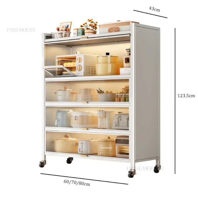 Modern Large Capacity Kitchen Cabinets for Kitchen Furniture Household Tableware Cabinets Multi-layer Shelf with Flip Door p 6