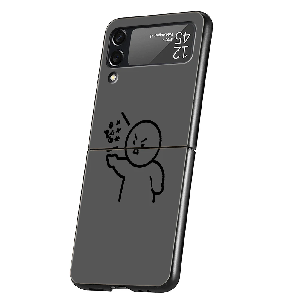Matchman Cartoon Hard PC Shockproof Foldable Phone Case - Black Cover