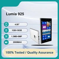 Unlocked Original Lumia 925 1GB RAM 4.5'' Display 8MP Single Camera 2000mAh Single Card Mobile Phone