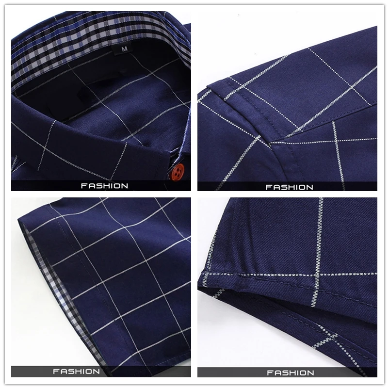 Men's Short Sleeve Cotton Polyester Shirt casual short sleeved shirt short sleeved shirt Plus Size 5XL Summer Plaid Checked
