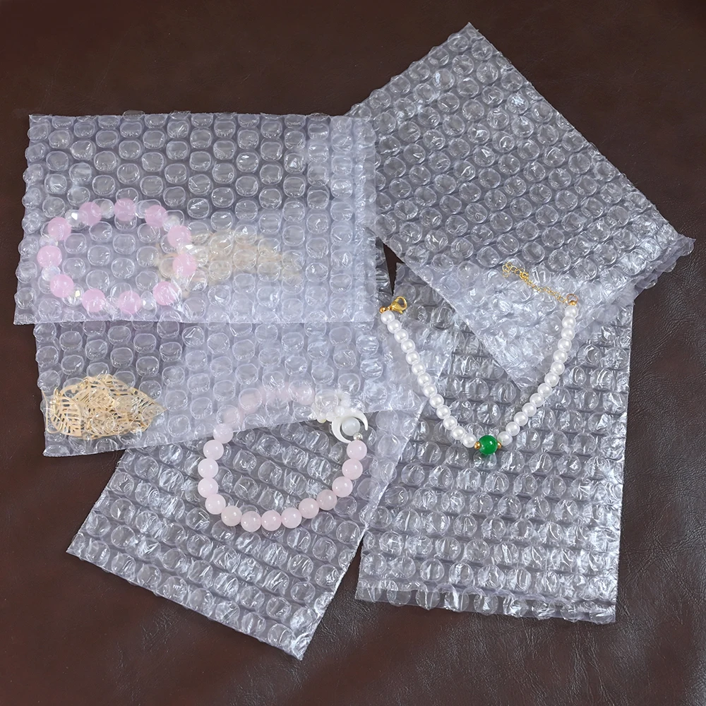 100pcs Clear Bubble Pouches for Packing Lightweight Protective Cushion Bags for Small Items Jewelry Shipping and Moving