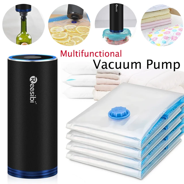 New Portable Vacuum Pump For Food Clothes Quilt Vacuum Storage Bag  Mulitfunction Sous Vide Sealer Space Saver Compression Packer - Storage  Bags - AliExpress