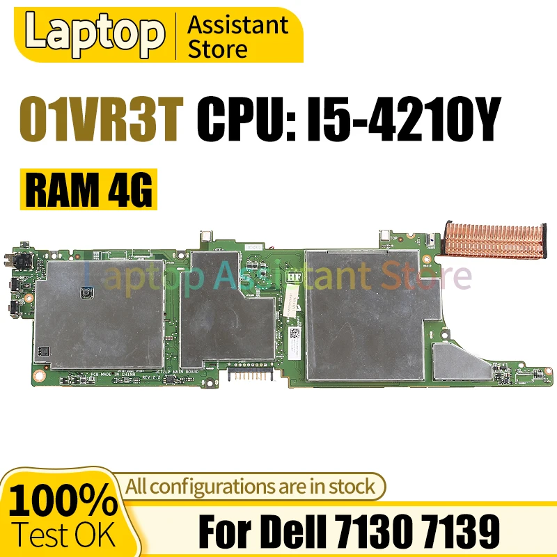 

For Dell 7130 7139 Mainboard CN-01VR3T 01VR3T SR191 I5-4210Y RAM 4G 100％ test Notebook Motherboard