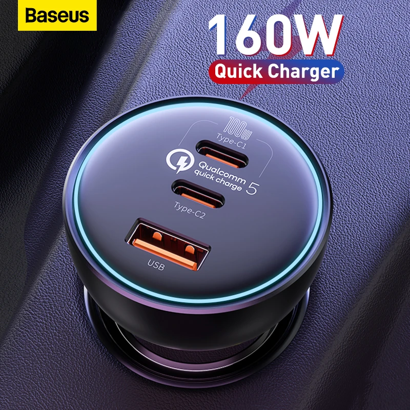 Baseus cargador de coche QC 160 de 5,0 W, carga iPhone 13, 12 Pro, USB tipo C, para cargador de teléfono para coche|Cargadores de teléfono móvil| - AliExpress