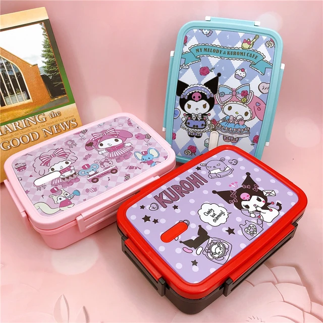 Hello Kitty Kuromi Cinnamoroll Melody Cartoon Lunch Box Anime Bento Box  With Cutlery Set, 3 Compartments Food Container, Microwave Safe, For  Students And Workers, Kitchen Travel Accessories - Temu