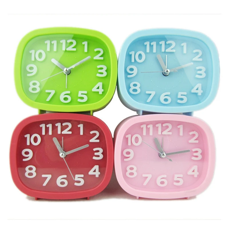 

Nordic Luxury Alarm Clock Mute Children's Student Desk Table Clock Bedroom Study Room Simple Frosted Candy Color Clock 12*10cm