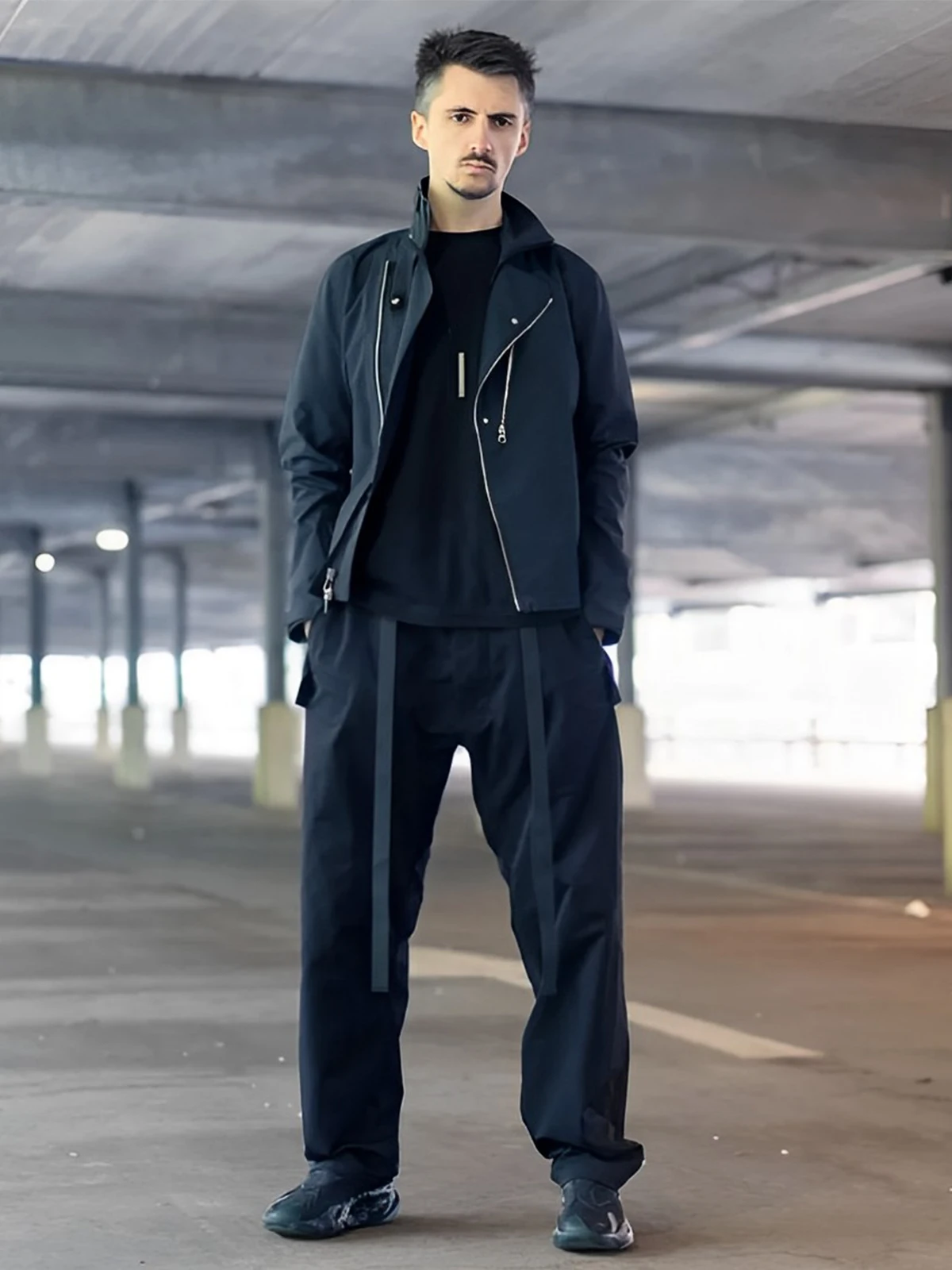 NJWN PDS Loose Straight Leg Outdoor Men's Long Pants Side Zipper Functional Casual Trousers for Youth Active Sle