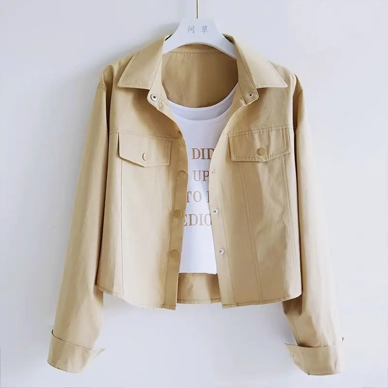 Elegant Fashion Harajuku Slim Fit Female Clothes Loose Casual All Match Outerwear Solid Button Thin Style Long Sleeve Tops Women