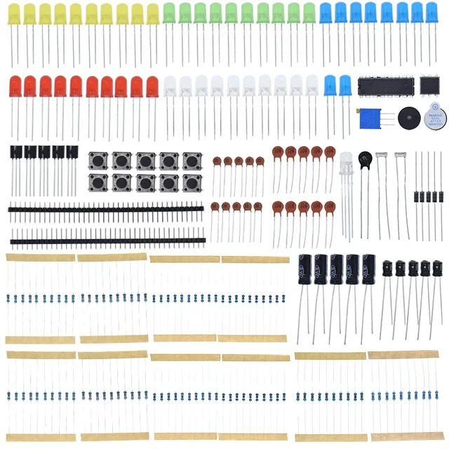 New Electronics Components Basic Starter Kit for Arduino UNO MEGA2560 Raspberry Pi with LED Buzzer Capacitor Resistor