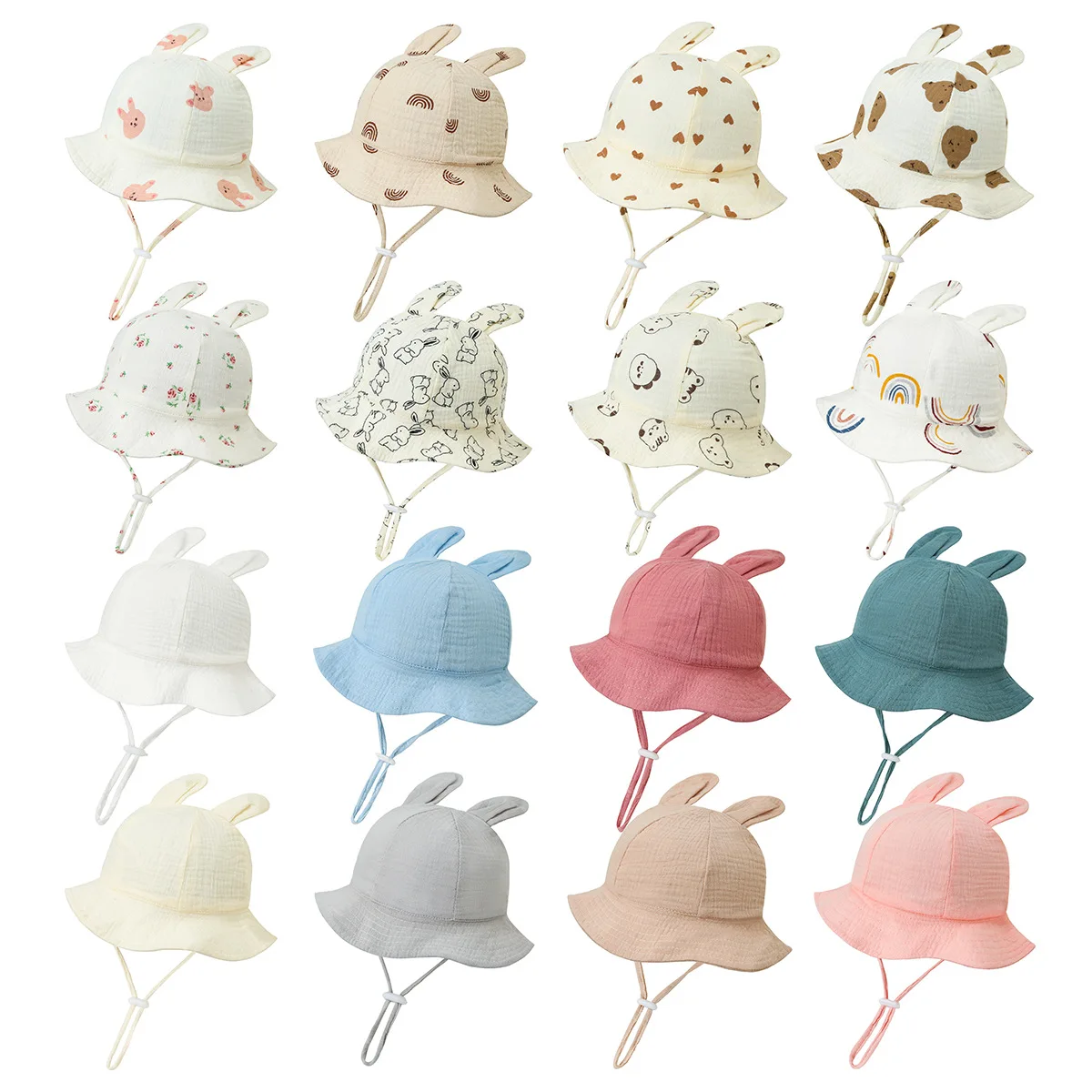 New Baby Gauze Rabbit Ears Bucket Hat Children Sunscreen Outdoor Caps new-baby-gauze-rabbit-ears-bucket-hat-children-sunscreen-outdoor-caps