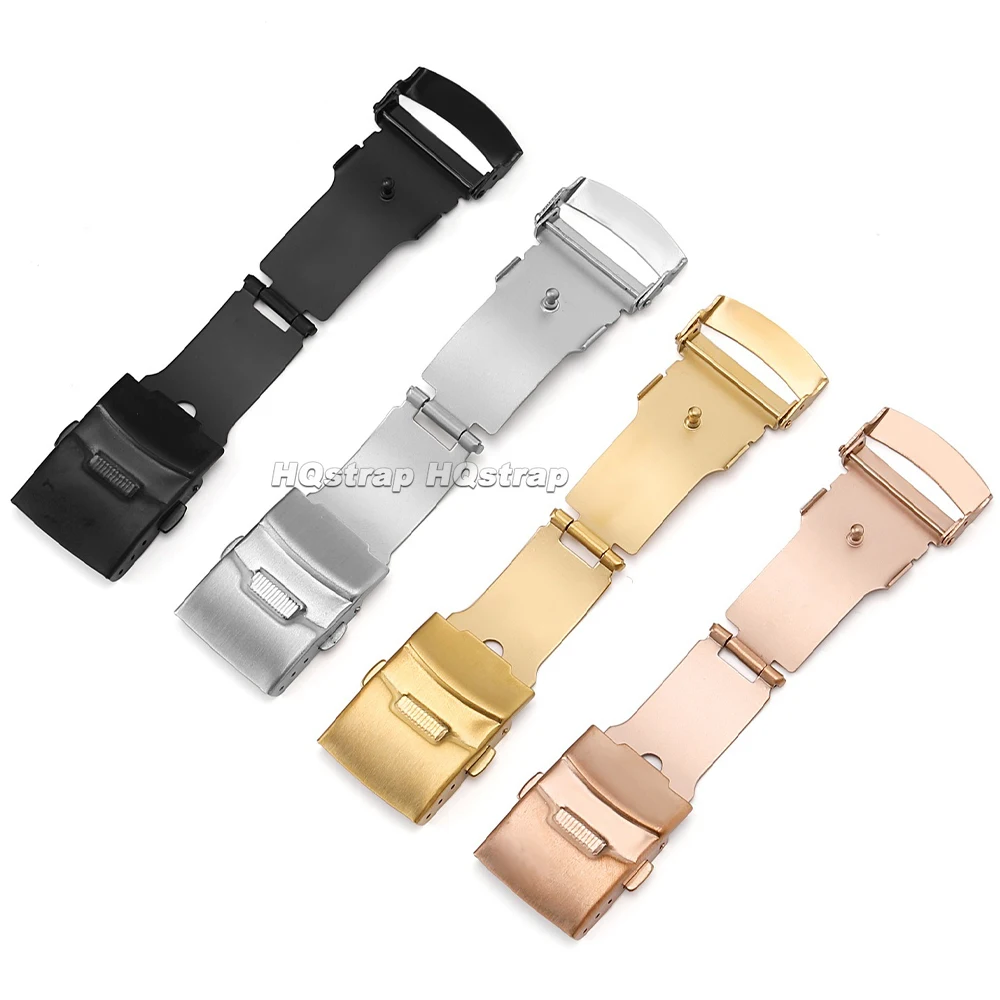 Premium Stainless Steel Double Press Folding Watch Clasp - Diving Style Replacement Buckle