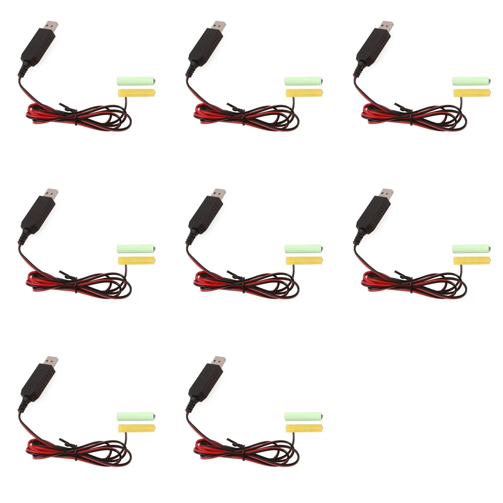 N75R-8X USB 5V 3V LR03 AAA 더미 배터리 제거기 케이블(원격 제어 라디오 LED 조명 2M용)