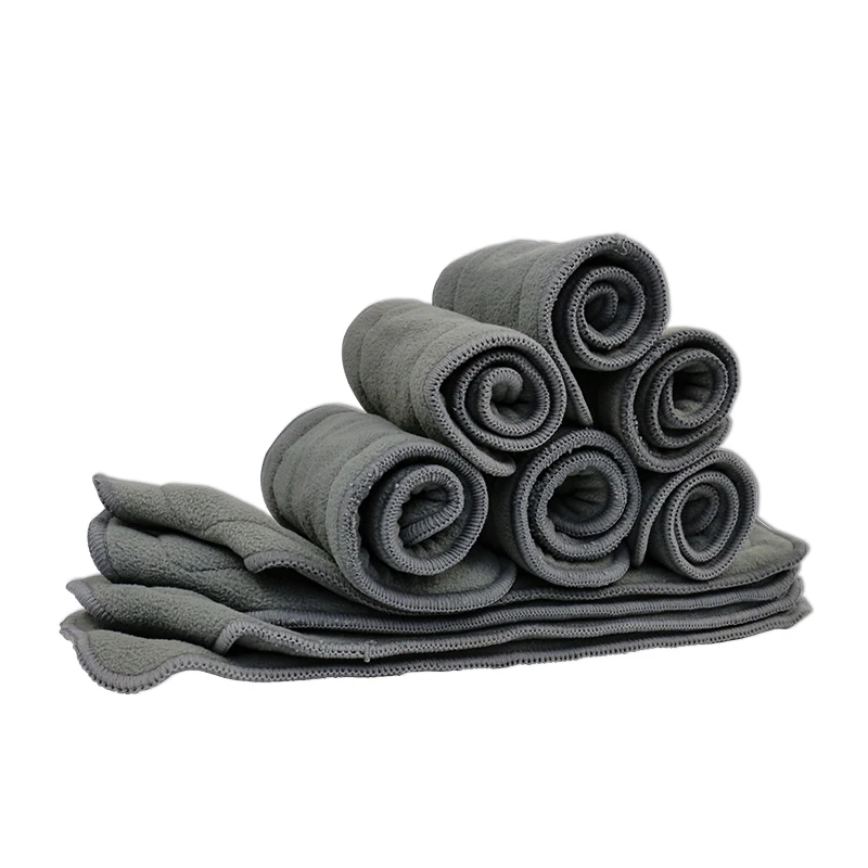 5pcs Ananbaby 2L Charcoal Bamboo+2L Microfiber Baby Diaper Insert With A Snap Supplier Washable Highly Absorb Cloth Adjustable