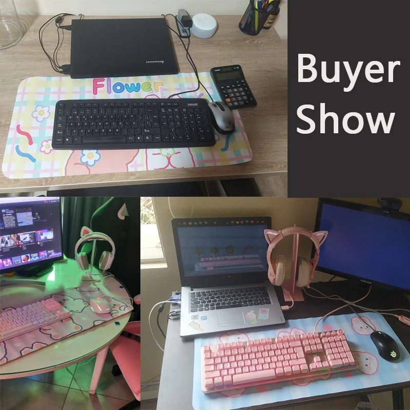 Cartoon Big Size Kawaii Soft Rubber Mouse Pad Candy Desktop Keyboard Pad Mat Antiskid Waterproof Table Desk Mat Decoration