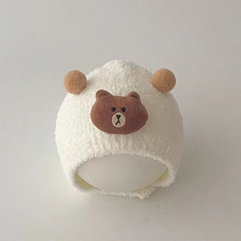 

Fall Winter Warm Hat Solid Thicked Bonnet Caps Windproof Headwear for Toddlers