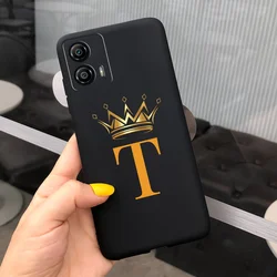 Custodia per telefono in silicone nero di lusso in TPU morbido con design di lettere elegante