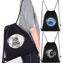 

Canvas Drawstring Backpack Gym Drawstring Bag Animal Series Pattern Casual String Shoulders Schoo Bag Travel Storage Backpacks