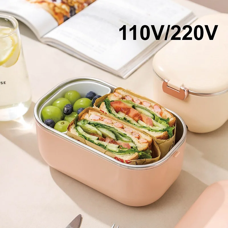 

1000ml Car Electric Lunch Boxs 304 Stainless Steel Waterless Heating Insulation Lunch Box Hot Rice Meal Heater 12V/110V/220V