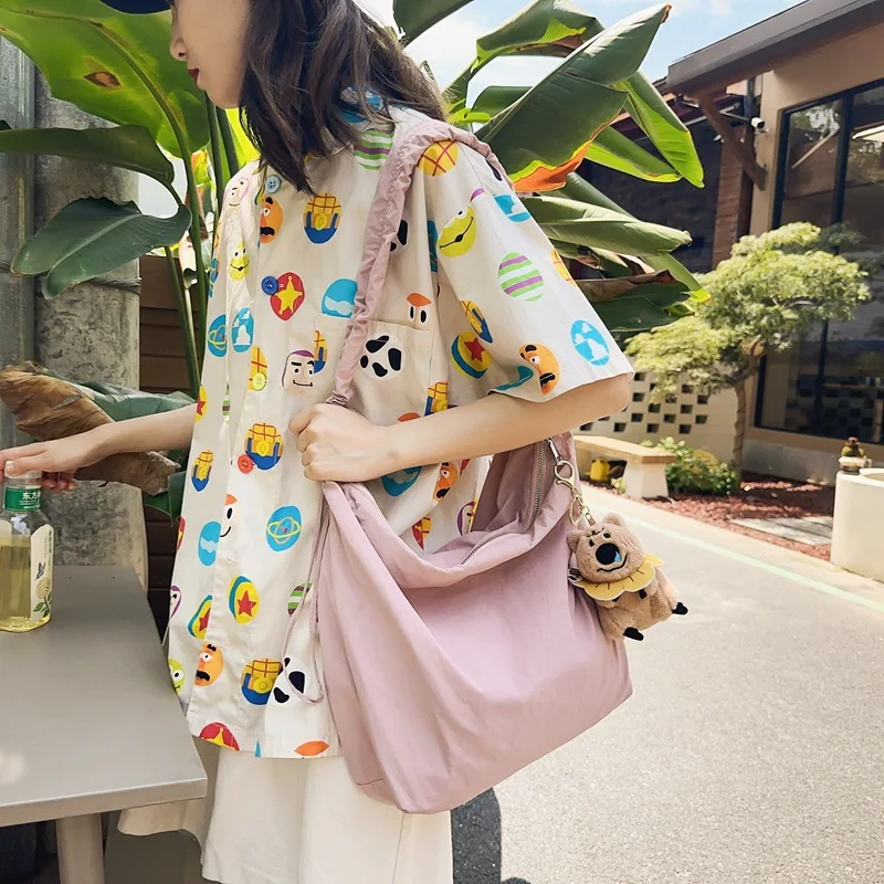 Shoulder Bags Large Capacity Crossbody Bags for Women Casual Sports Student Bookbag Korean-style Simple Art All-match Handbags