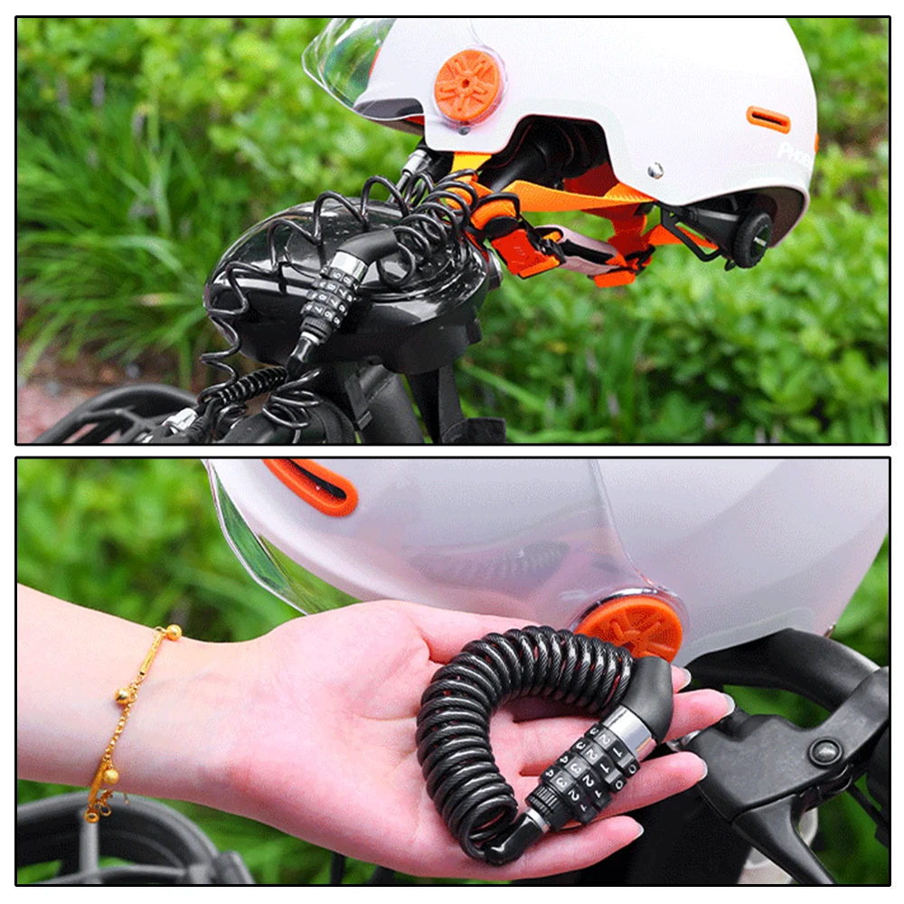 Motorcycle Helmet Lock Combination Lock with Cable – Kemimoto