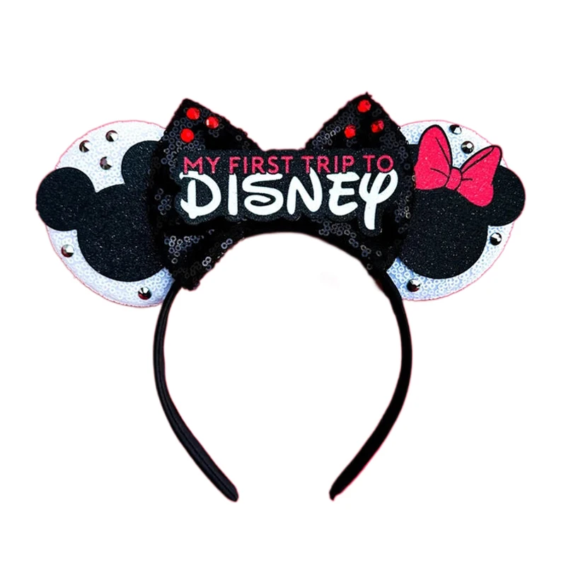 Hair Headband Accessories Mickey Mouse Ears Headband Kid Adult Festival Party Sequins Bow Women Baby Girl Gift