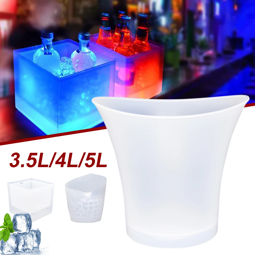 

3.5/4/5L LED Ice Buckets Waterproof Wine Ice Bucket Drink Container With 7Color LED Colorful Light Champagne Whiskey Beer Bucket