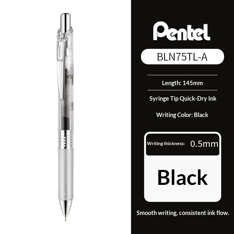 Pentel EnerGel Retractable Aesthetic Gel Pens - Transparent Barrel with Vibrant Water-Based Ink