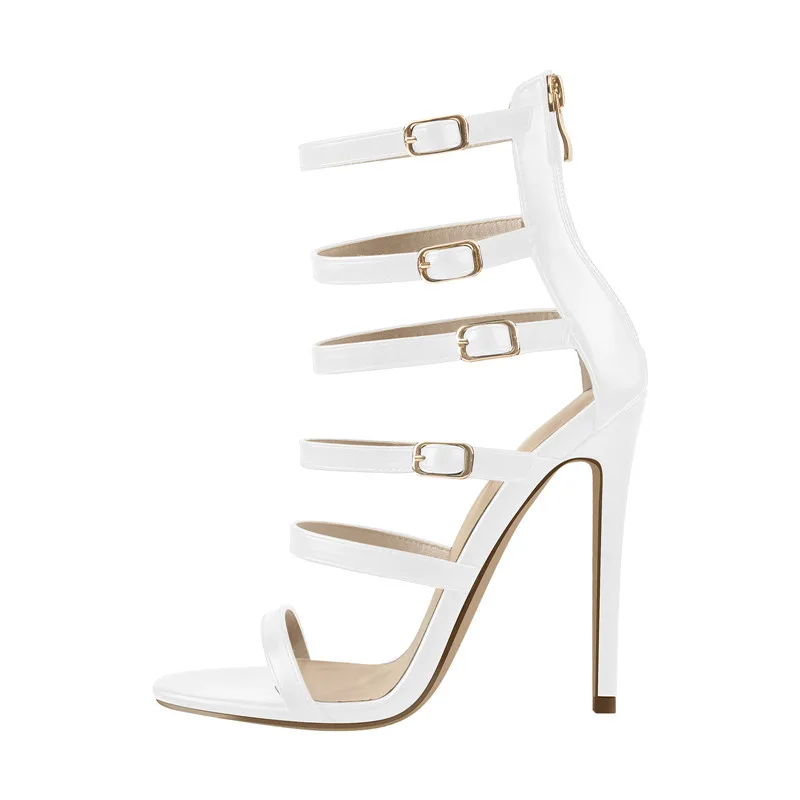 Sandales Spartiates Hauts Talons Blanches