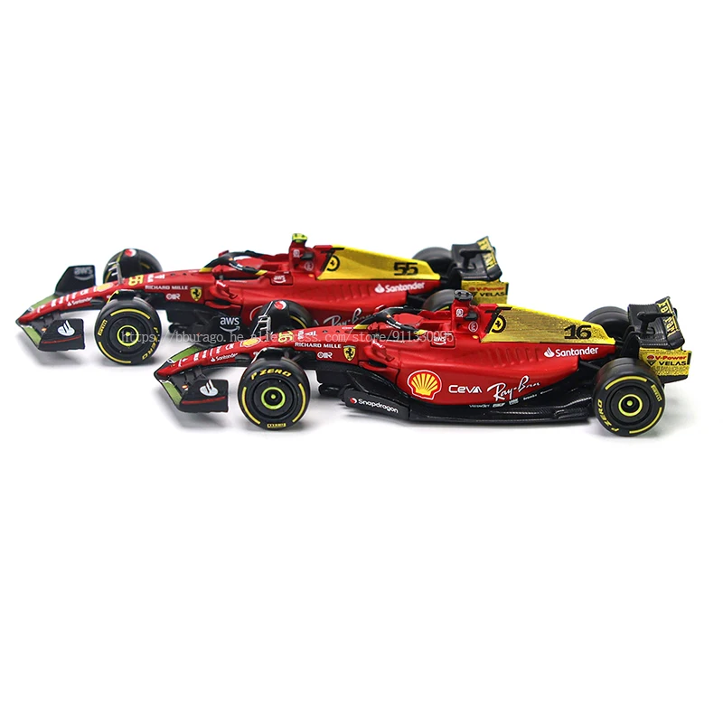 Bburago 1:43 75th Anniversary #16 Leclerc 2022 F1 Scuderia Ferrari F1-75 #55 Sainz Legering Luxe Voertuig Diecast Cars model Speelgoed