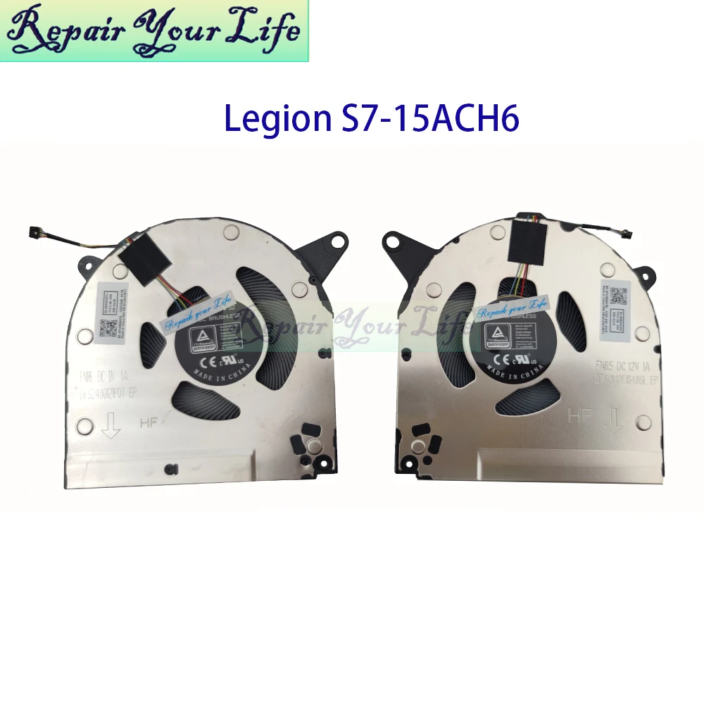 Laptop CPU GPU Fan Cooler For Lenovo Legion S7-15ACH6 82K8 Cooling Radiator 5F10S13971 5F10S13972 DFSCL12E16486L FNR5 FNR6 12V