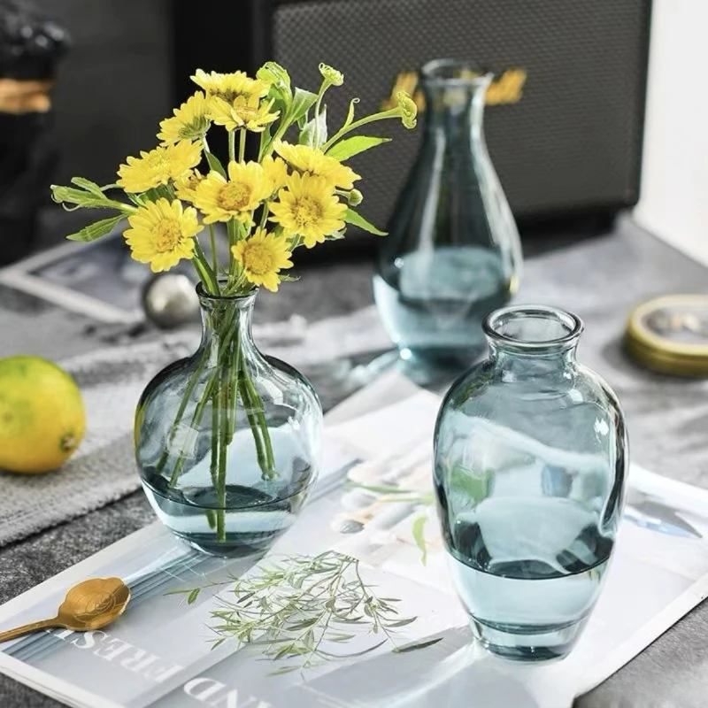 Glass Simple Creative Small Vase Set for Flower Arrangement