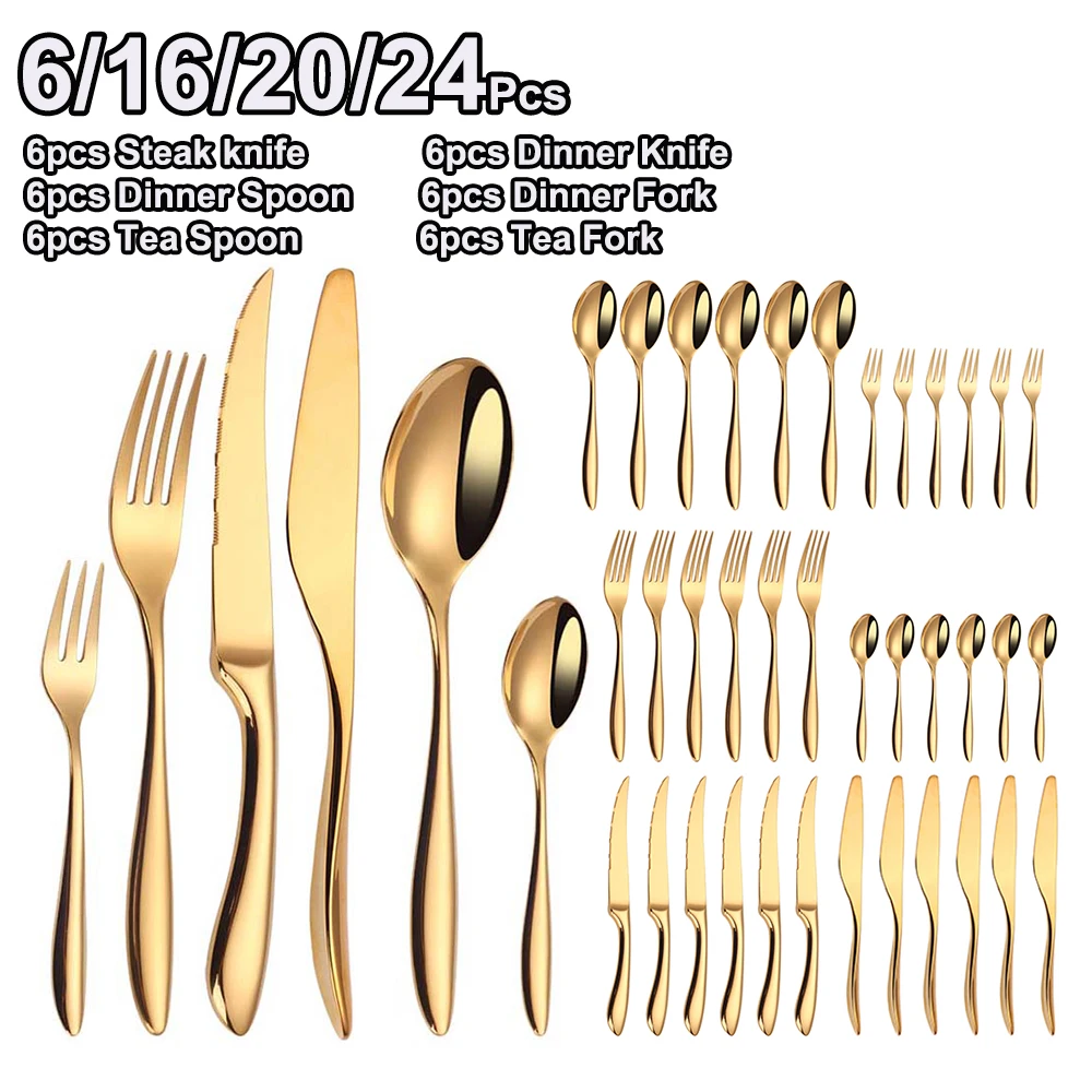 Gold Stainless Steel Flatware 1
