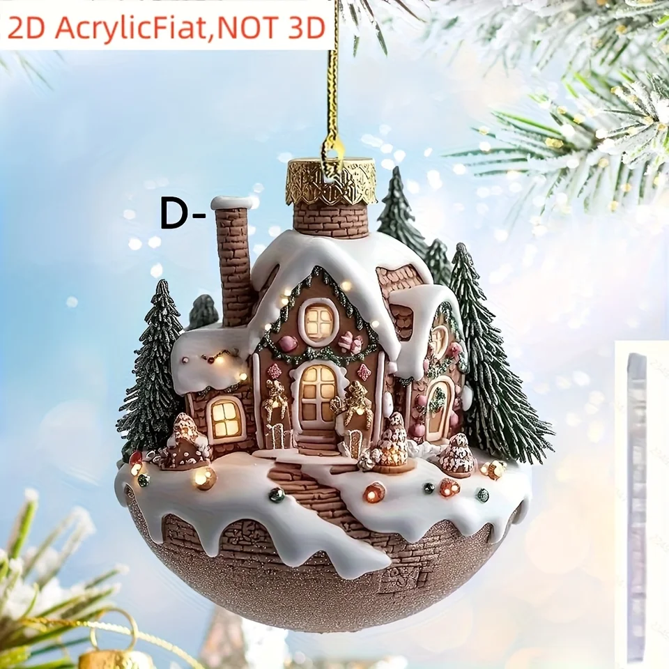 4/12pcs Coffee Cup Ornaments For Christmas Tree 2DAcrylic